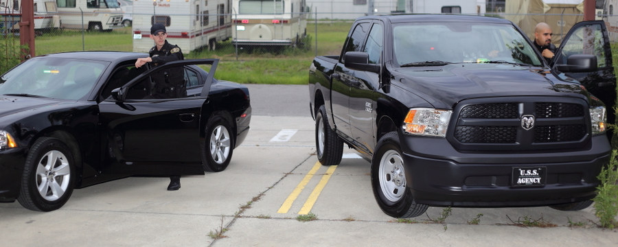 USS Agency officers on perimeter patrol